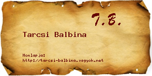 Tarcsi Balbina névjegykártya