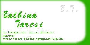 balbina tarcsi business card